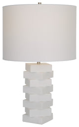 Uttermost Ascent White Geometric Table Lamp