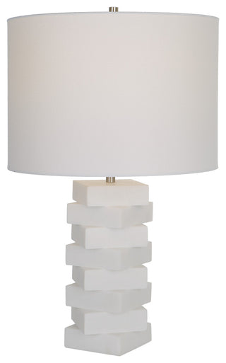 Uttermost Ascent White Geometric Table Lamp