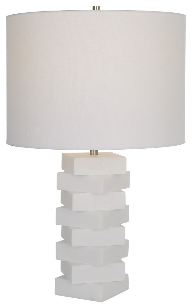 Uttermost Ascent White Geometric Table Lamp