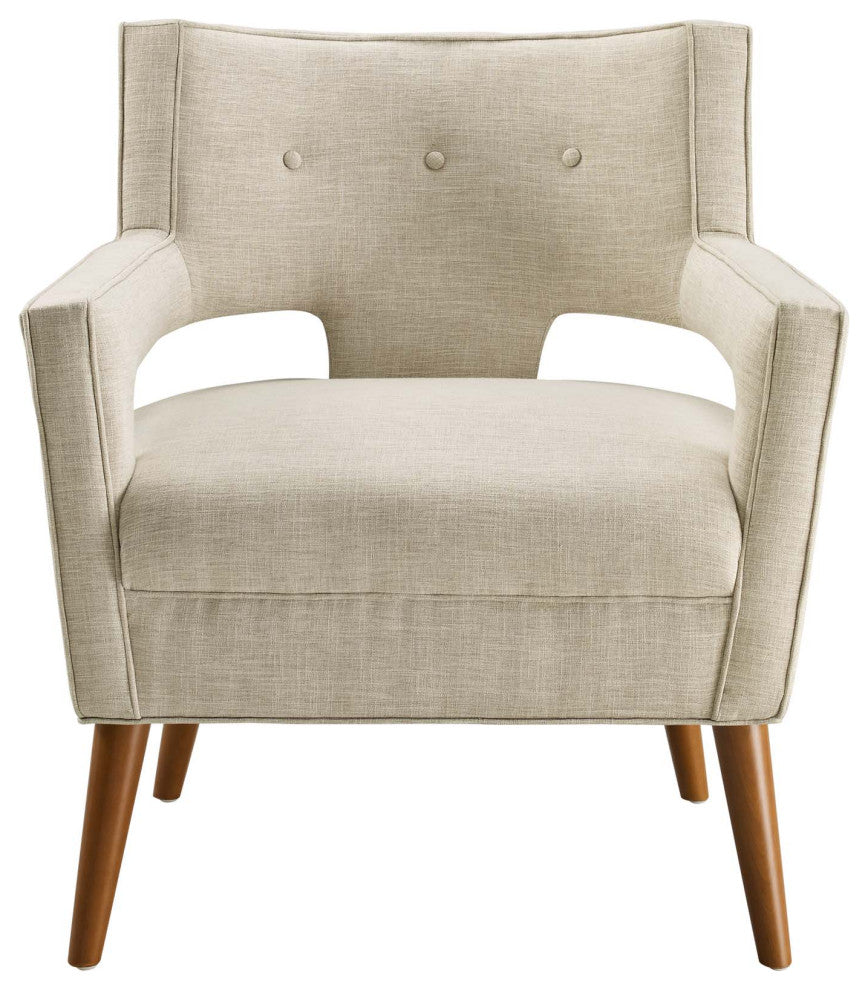 Sheer Upholstered Fabric Armchair, Sand