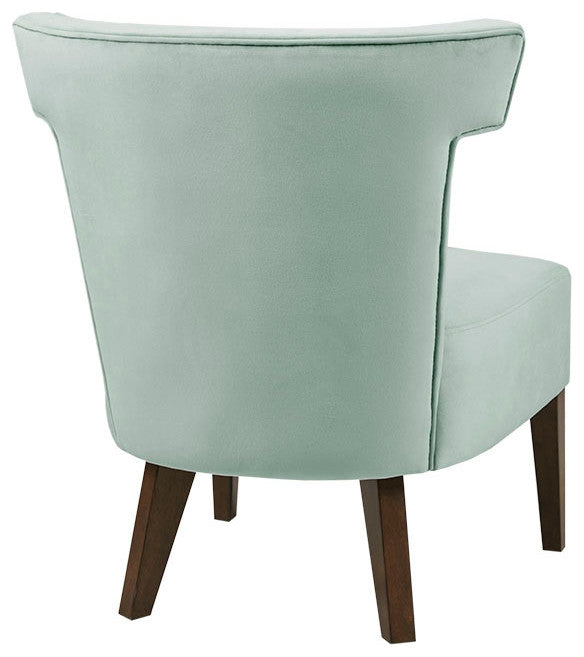 Madison Park Grafton T-Shape Simi Wing-Style Velvet Lounge Chair, Seafoam