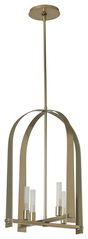 Triomphe 4-Light Pendant Frosted Glass, Modern Brass