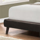 Bed, Queen Size, Platform, Frame, Upholstered, Pu Leather Look, Wood Legs, Brown