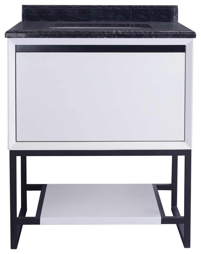 Alto Vanity, 30", Black Wood Marble