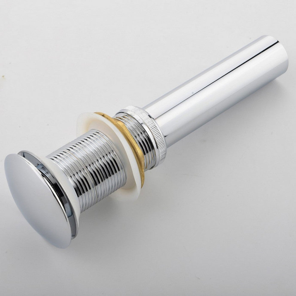 KubeBath Solid Brass Pop-Up Drain NO Overflow, Chrome