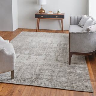 Kinton Modern Abstract, Gray/Ivory, 9'x12' Area Rug