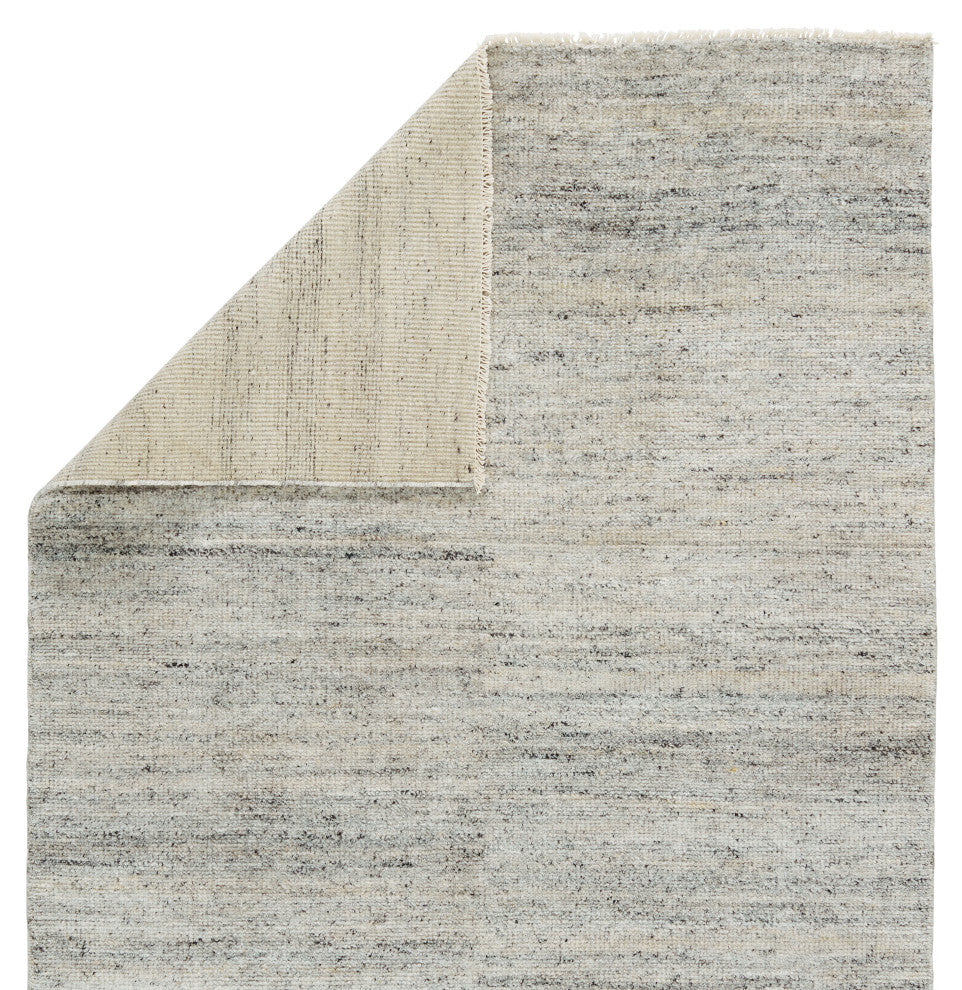 Jaipur Living Origin Knotted Solid Area Rug, White and Light Gray, 8'x10'