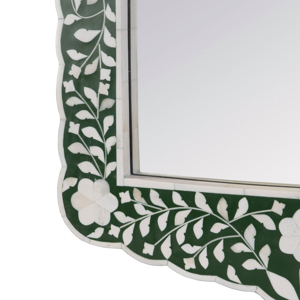 Vivienne 20" W x 28" H Bone Inlay Vertical Accent Wall Mirror