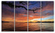 Beautiful Sunset Beach In Phuket, Seashore Canvas Art Print, 48"x28", 4 Panels