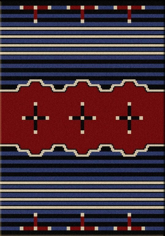 Big Chief2 Rug, Blue, 5'x8', Rectangle
