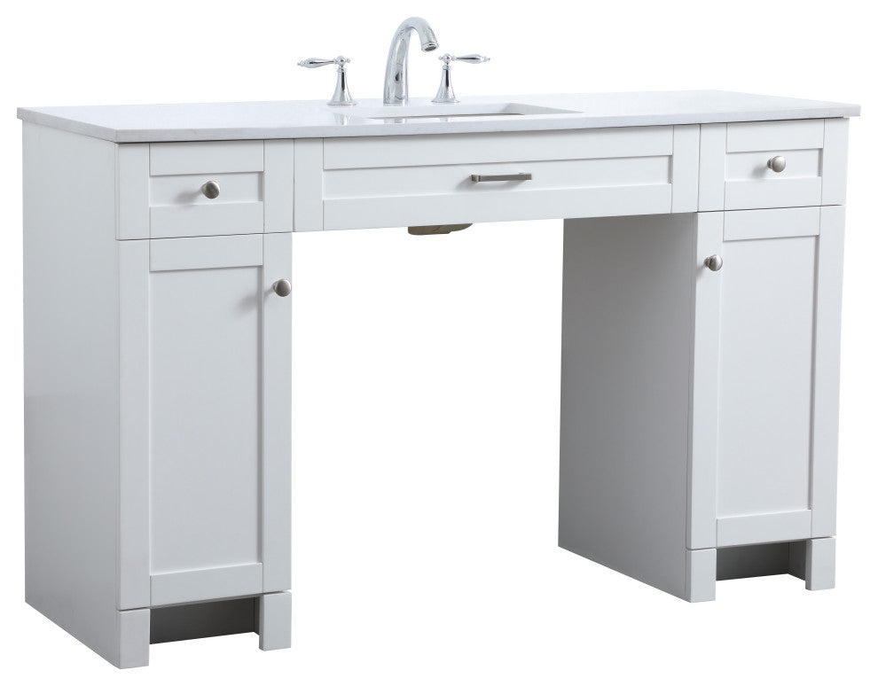 54" ADA Compliant Bathroom Vanity, White