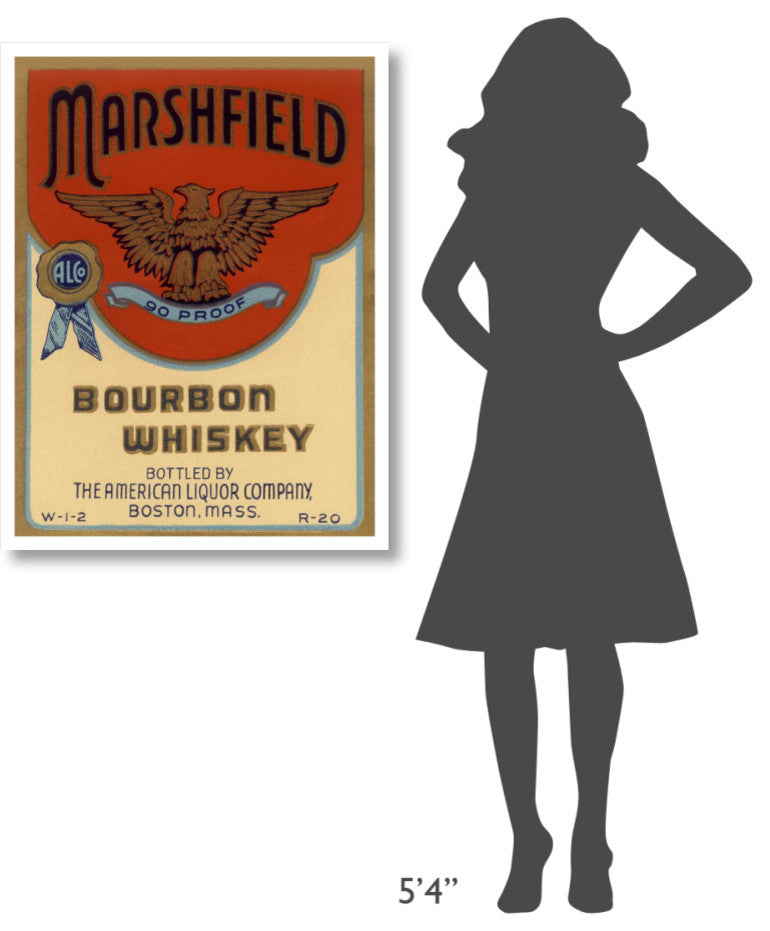 "Marshfield Bourbon Whiskey" Print by Vintage Booze Labels, 29"x38"