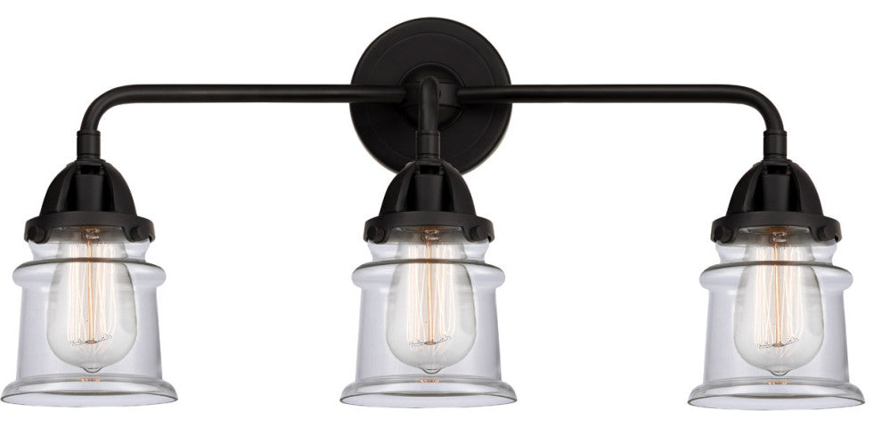 288-3W-BK-G182S-LED 3 Light 23.25" Bath Vanity Light, Matte Black
