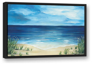 Peaceful Beach Scene 20x30 Black Floating Framed Canvas