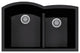 Houzer P-175U Quartztone 33" Undermount Double Basin Granite - Midnite
