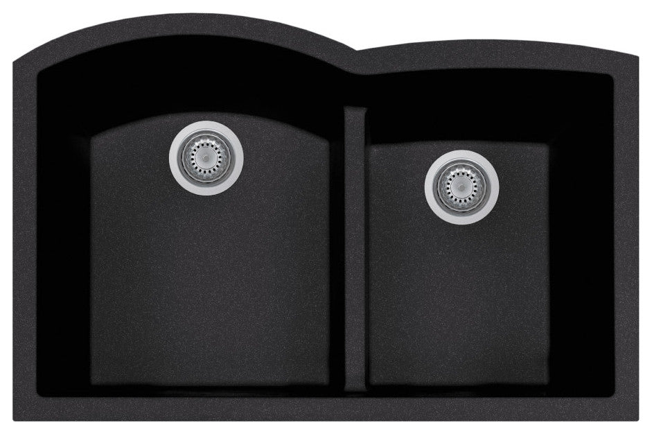 Houzer P-175U Quartztone 33" Undermount Double Basin Granite - Midnite