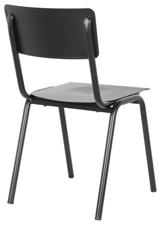 Corris Stacking Patio Dining Side Chair,Frosted Black (Set of 4)