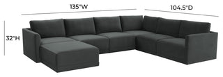 Willow Charcoal Modular Large Chaise Sectional