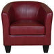 Grafton Home Enzo Upholstered Barrel Chair, Red Faux Leather