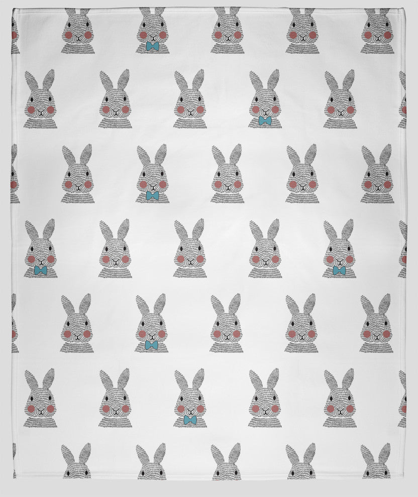 Easter Bunny Fluffle Throw Blanket, Explorer Blue, 60"x80"