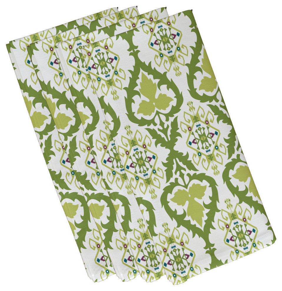 Bombay, Geometric Print Napkin, Green, Set of 4