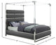 Encore Faux Leather Bed, Gray, Queen