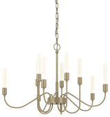 Lisse 10 Arm Chandelier, Soft Gold Finish