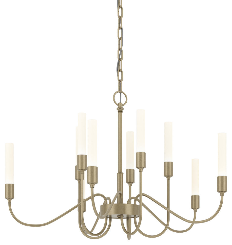 Lisse 10 Arm Chandelier, Soft Gold Finish
