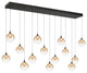 Iissa 14L 72" Black Amber Chandelier