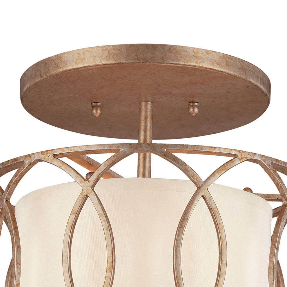 Sausalito, Semi Flush, Silver Gold