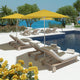 7.5' Fiberglass Umbrella White, Sunbrella, Taupe