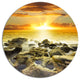 Beautiful Orange Sundown Beach, Seashore Round Wall Art, 11"