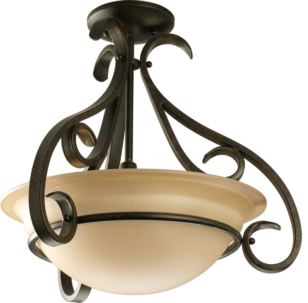 3-Light Foyer, Forged Bronze