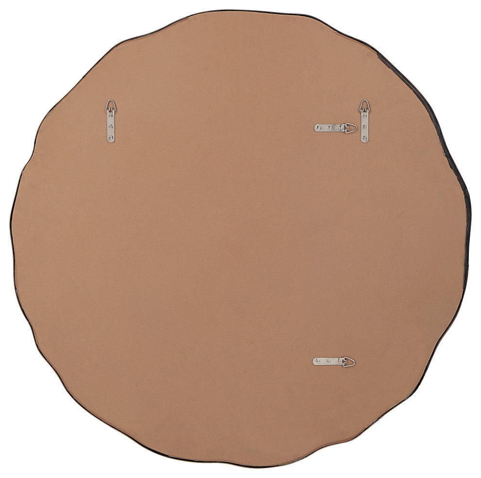 Bern 40" Tall Round Irregular Mirror, Antique Brushed Brass