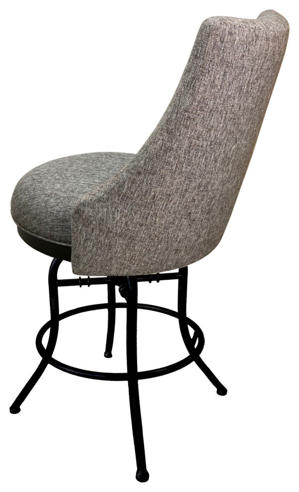 Melisima Swivel Tilt Counter 26" or 30" Metal Bar Stool, Majave Grey - Black, 26"