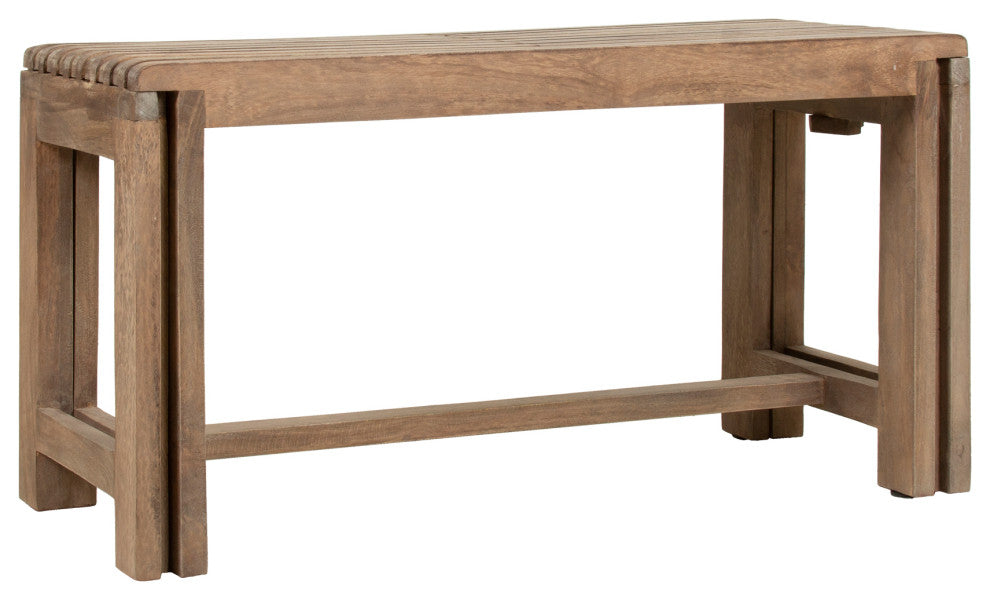 Remi Solid Wood Extendable Bench by East at Main, Sand