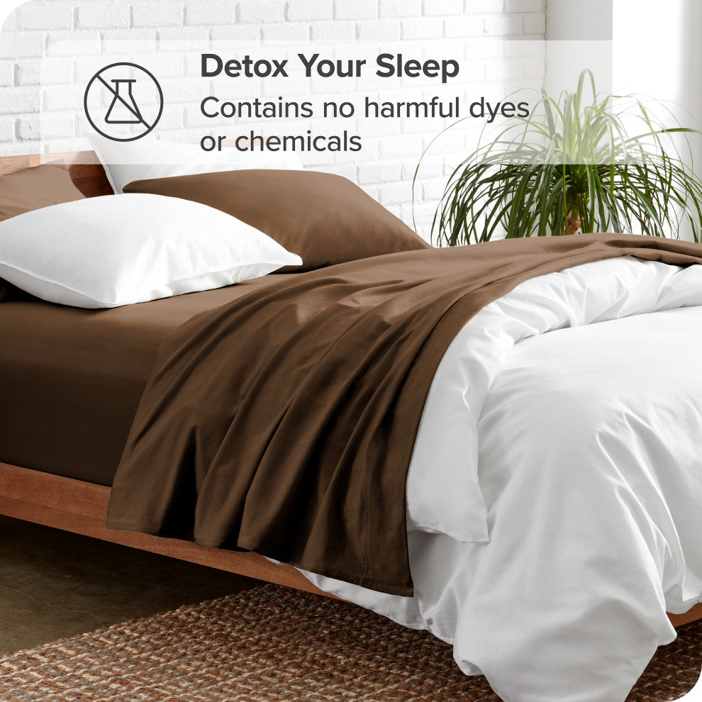 Bare Home 6-Piece Microfiber Sheet Set, Cocoa, Queen