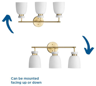 Lexie Collection Contemporary Vanity Light, Brushed Gold
