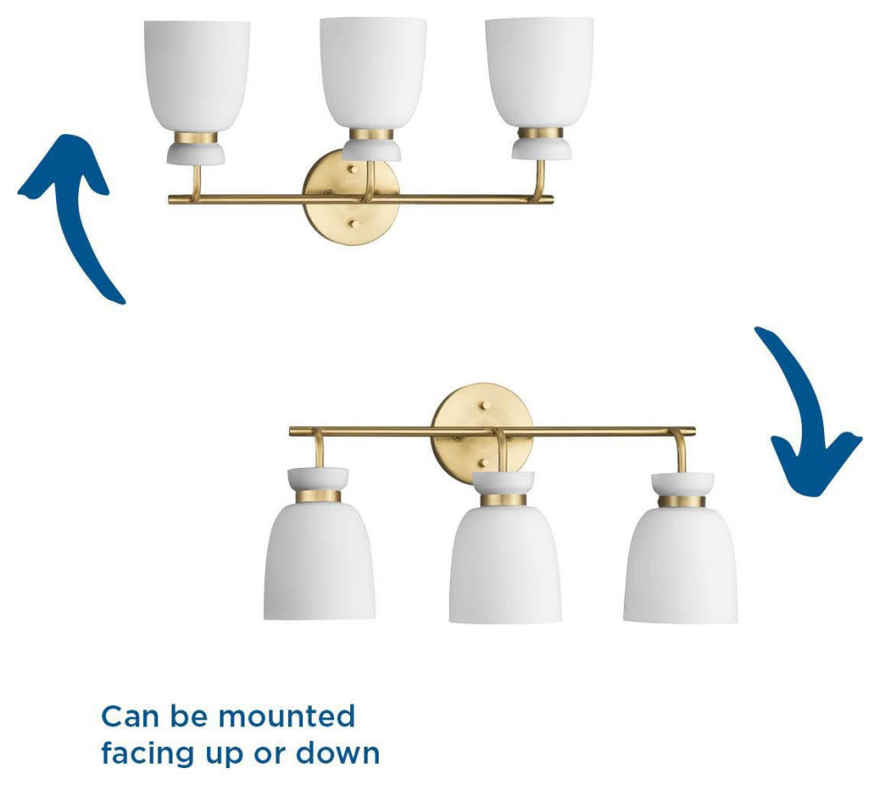 Lexie Collection Contemporary Vanity Light, Brushed Gold
