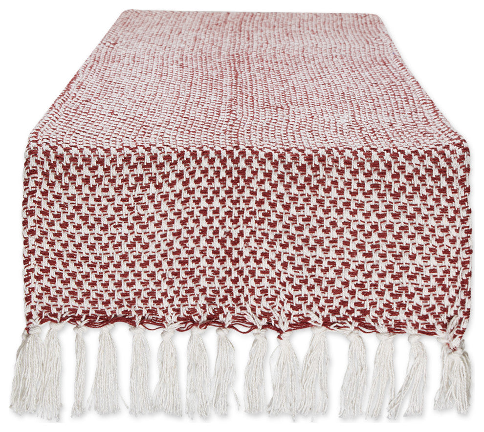 Barn Red Woven Table Runner 15x108