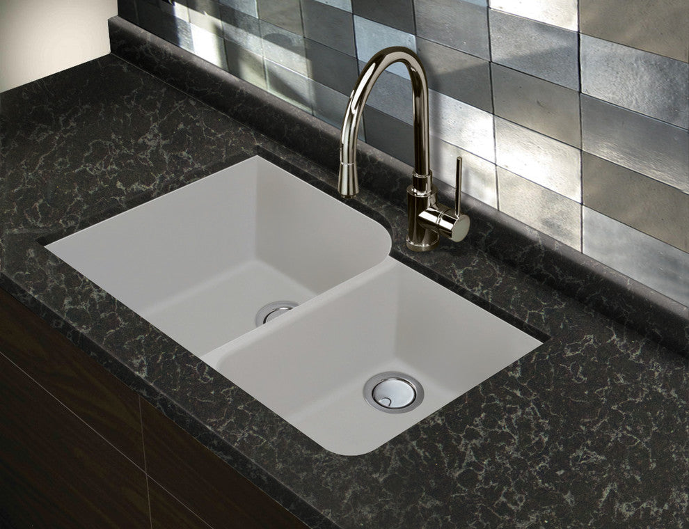 Transolid Radius Granite 31-in Undermount Kitchen Sink