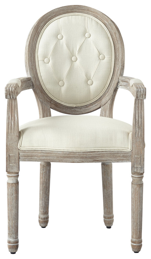 Rustic Manor Brookelyn Dining Chair, Upholstered, Linen, Cream White