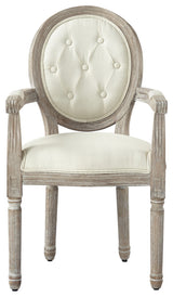 Rustic Manor Brookelyn Dining Chair, Upholstered, Linen, Cream White