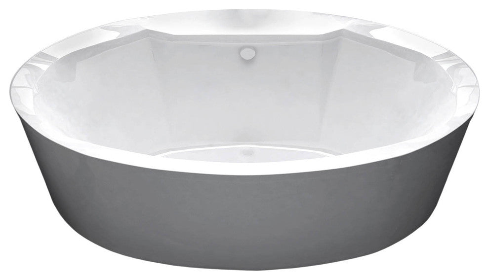 Poussin 34 x 68 Oval Freestanding Soaker Bathtub  - Bathtub with Center Drain