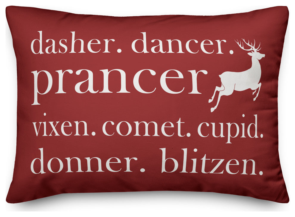 Reindeer Names 14x20 Spun Poly Pillow