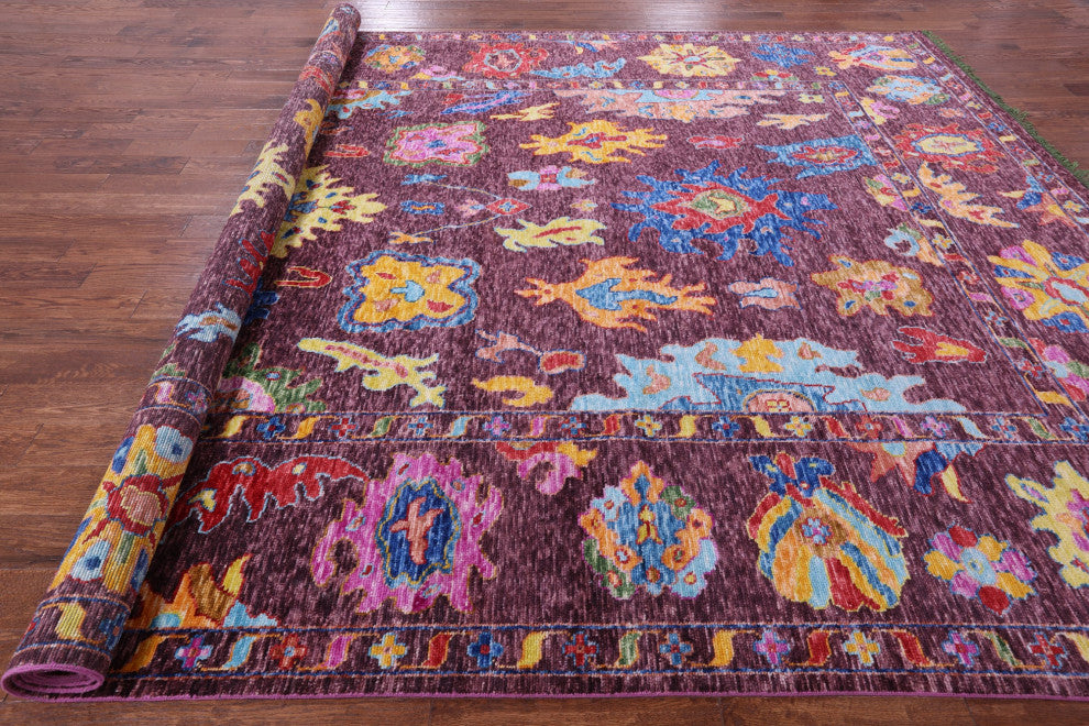 10' 3" X 13' 8" Hand Knotted Turkish Oushak Wool Rug - Q14783