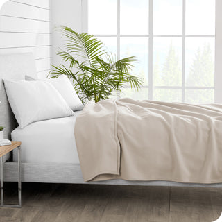 Bare Home Polar Fleece Lightweight Blanket, Oyster, King