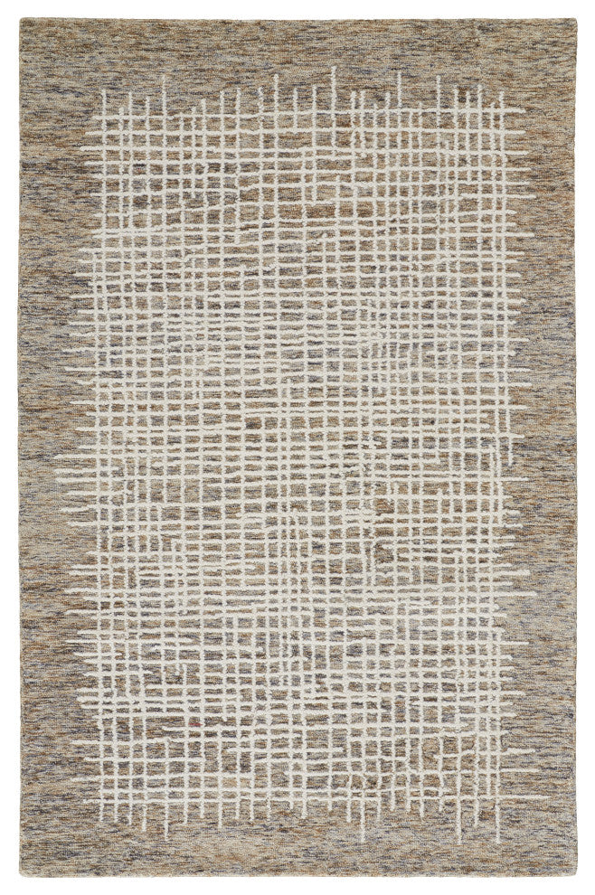 Weave & Wander Carrick Architectural Rug, Charcoal/Brown, 2'x3'