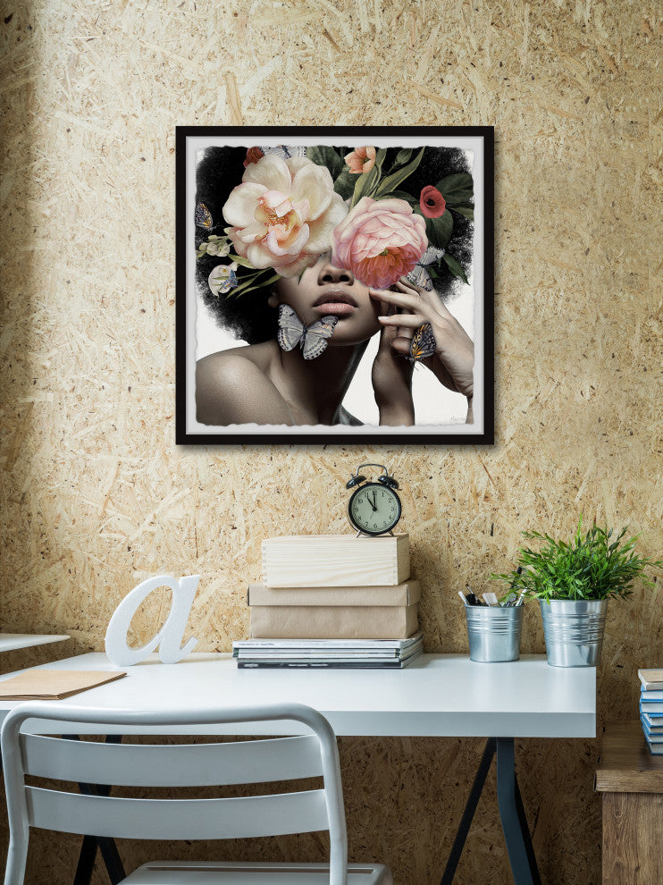 "Butterfly Surprise" Framed Painting Print, 24x24