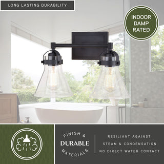 Mason 2 Light Vanity Charcoal Black